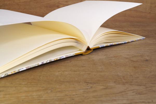 Extraordinary photo album "Otti", flowers yellow and blue, handmade in Germany